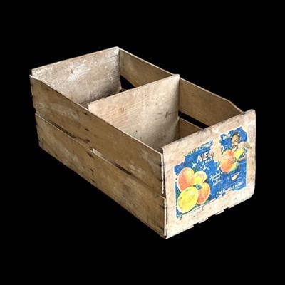 Lot 135 - A vintage wooden orange crate, 74cm wide.