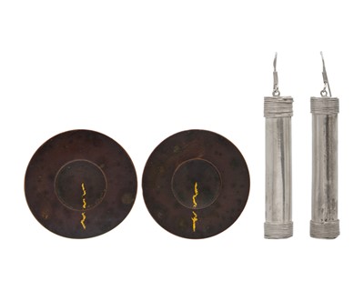 Lot 411 - Two pairs of artist-made earrings