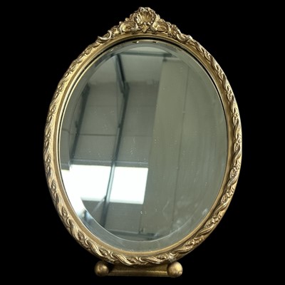 Lot 139 - A freestanding French-style oval mirror, 40cm...