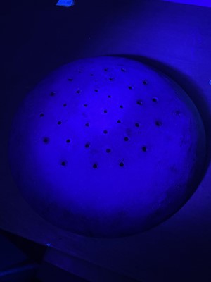 Lot 622 - An English slipware pottery colander or strainer dish.