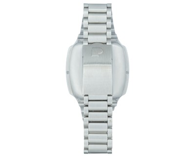 Lot 1052 - PULSAR - A rare Time Computer Calculator stainless steel gentleman's bracelet wristwatch.