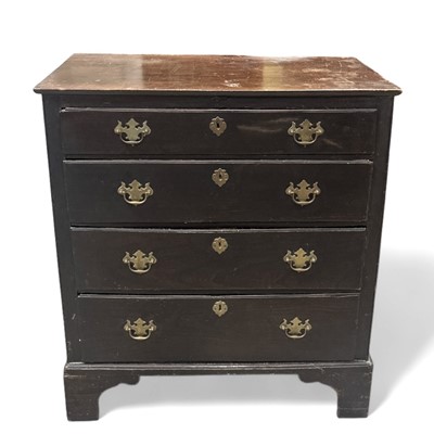 Lot 32 - A Georgian four-drawer mahogany chest on...