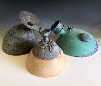 Lot 415 - Three John Buchanan studio pottery vases,...