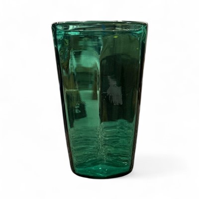 Lot 150 - An Antique green glass tumbler with a ground...
