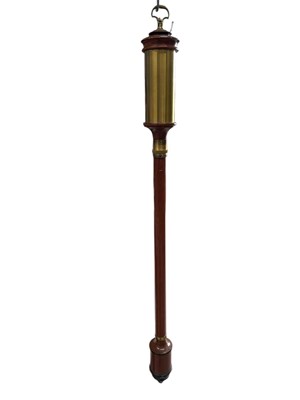 Lot 179 - A mahogany stick barometer, 100cm long. The...