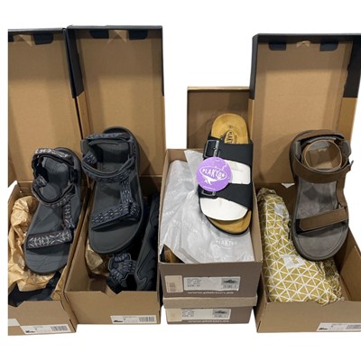 Lot 186 - Three pairs of assorted Teva walking sandals,...