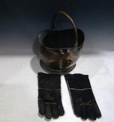Lot 195 - A Copper Coal Scuttle and a Pair of Fireproof...