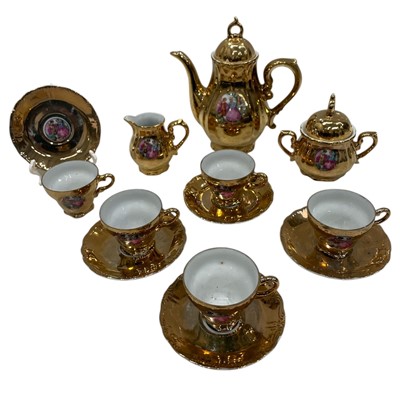 Lot 201 - A Vintage gold-plated Bavarian porcelain Tea set.