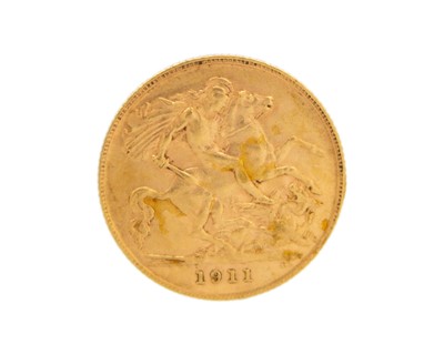 Lot 181 - A George V 1911 half sovereign gold coin.