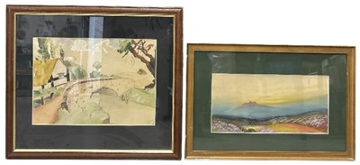 Lot 210 - 'Road In Widdicombe, Dartmoor', Gouache,...