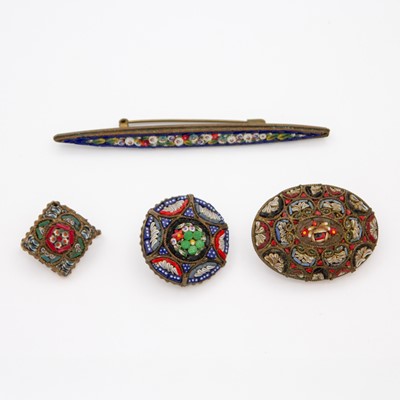 Lot 14 - A selection of four Italian micro mosaic brooches.