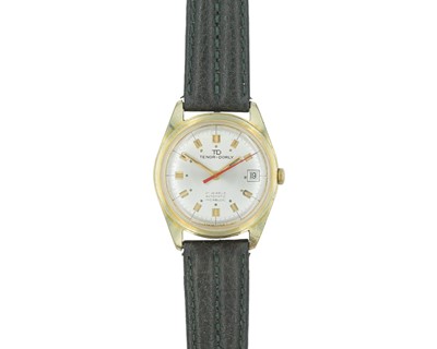 Lot 1063 - TENOR-DORLEY - A gold-plated gentleman's automatic incabloc calendar wristwatch.
