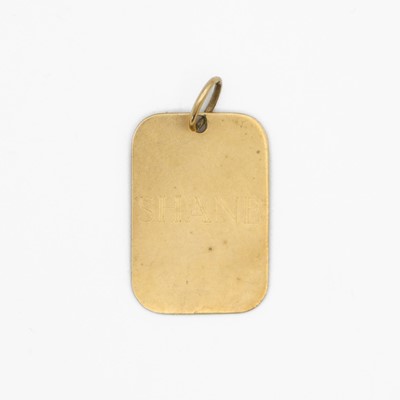 Lot 1 - A 9k gold plain pendant.
