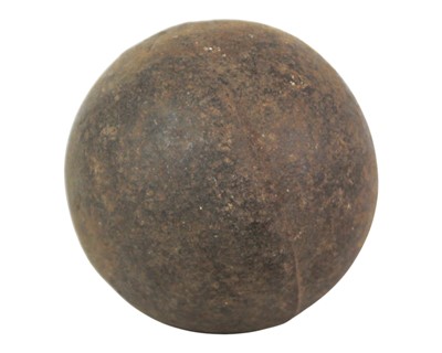 Lot 121 - A cast iron cannonball.