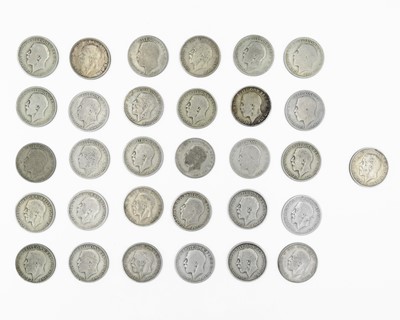 Lot 168 - GB - A collection of George V .500 silver Florin coins, including a 1914 silver Florin.