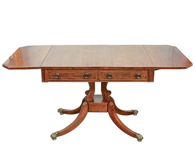 Lot 990 - A Regency rosewood and crossbanded sofa table.