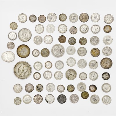 Lot 177 - GB - A selection of George V & VI post 1920 .500 silver coinage.