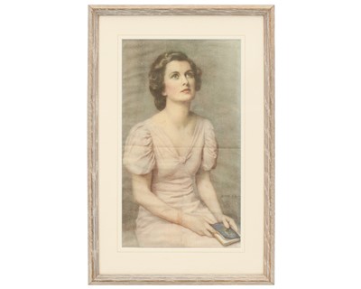 Lot 582 - Portrait of a lady on silk.