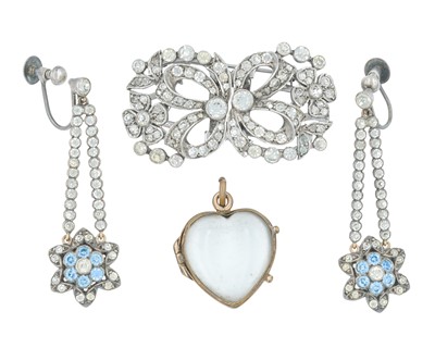 Lot 248 - A selection of antique silver with paste jewellery.