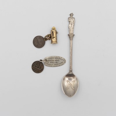 Lot 237 - Of British Naval Interest - Two copper fobs 'Made from copper bolt of Nelson's flagship Foudroyant'.