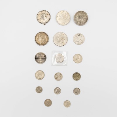 Lot 178 - WORLD COINS - silver and cupro-nickel including two USA Morgan silver dollar coins.