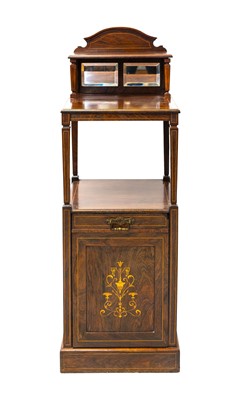 Lot 967 - A late Victorian rosewood coal purdonium.