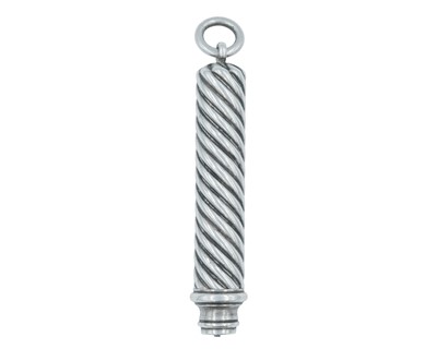 Lot 1094 - S. MORDAN & CO - A silver triple-action wrythen fluted propelling fob pencil.