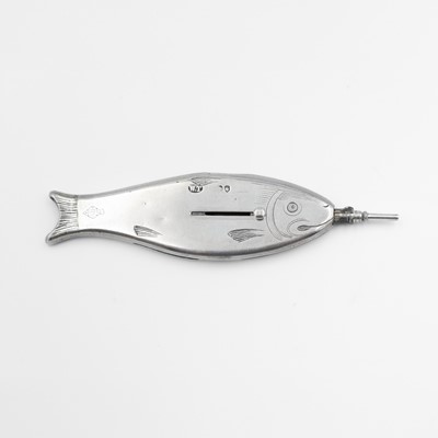 Lot 144 - An unusual Victorian silver combination pocket tool in the form of a fish by W Thornhill & Co.