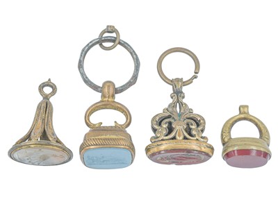 Lot 1112 - A selection of four 19th-century fob seals.