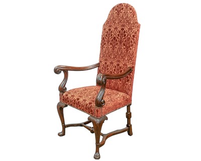 Lot 927 - A George I style walnut framed armchair.