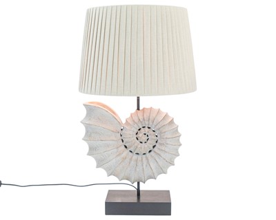Lot 784 - An Oka table lamp in the form of an ammonite.