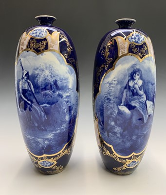 Lot 864 - A pair of late 19th century blue and gilt...