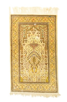 Lot 463 - A silk prayer rug.