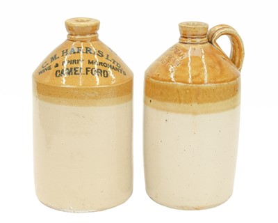 Lot 704 - Two stoneware flagons.