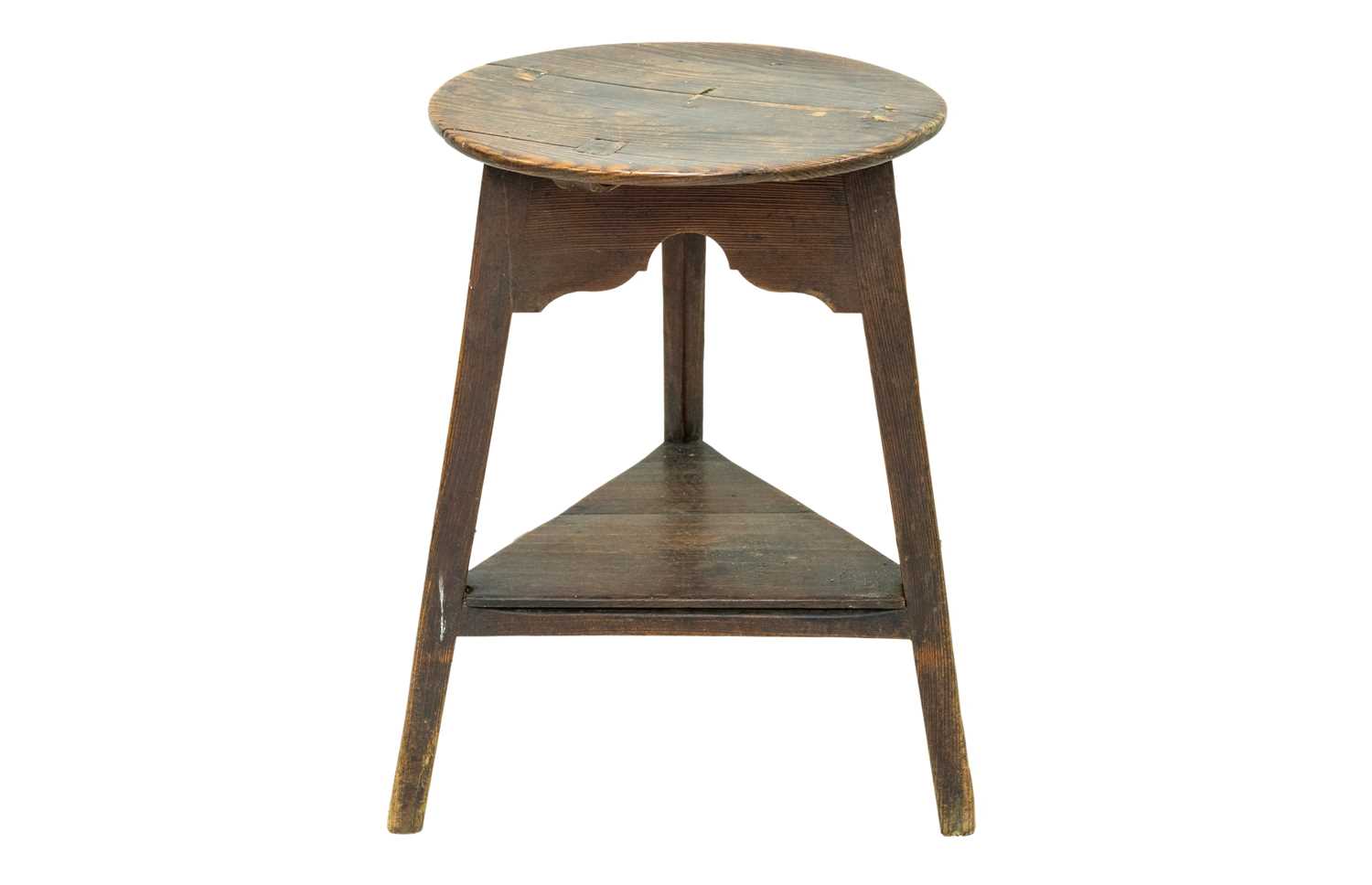 Lot 684 - An ash and elm circular cricket table.