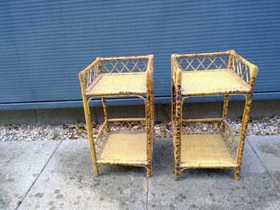 Lot 63 - Two Rattan and Cane Stands. The height is 56cm...