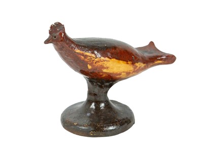 Lot 626 - A primitive slipware pottery bird whistle.