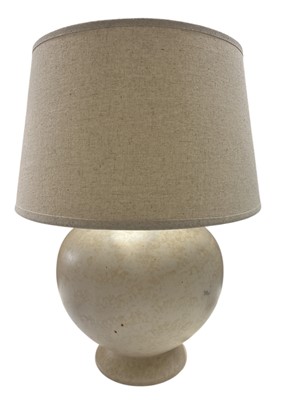 Lot 61 - A French ceramic table lamp, bulbous form,...