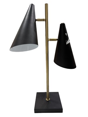 Lot 40 - A John Lewis double-cone table lamp, height 54cm.
