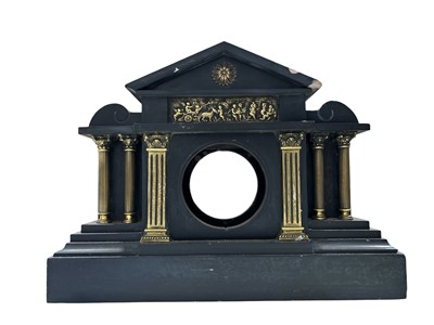 Lot 50 - A 19th century French slate clock case, with...