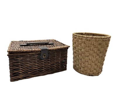 Lot 66 - A Marks & Spencer wicker hamper and a woven...