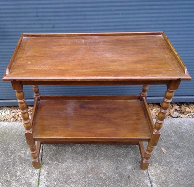 Lot 57 - A Mahogany Side Table With Bobbin Turned Legs....