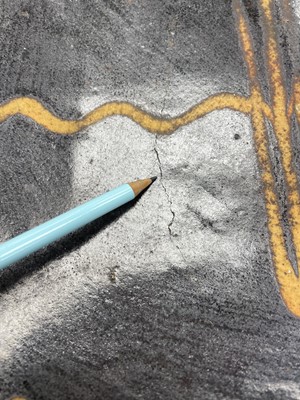 Lot 612 - A slipware rectangular dish.