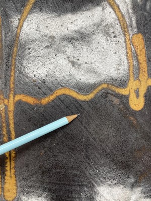 Lot 612 - A slipware rectangular dish.