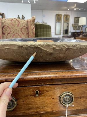 Lot 612 - A slipware rectangular dish.