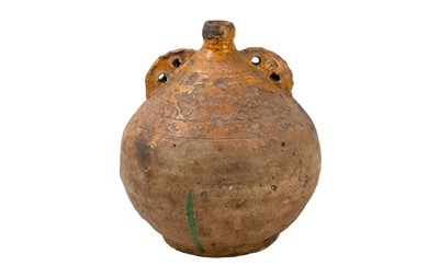 Lot 613A - A Verwood (Dorset) pottery owl costrel.