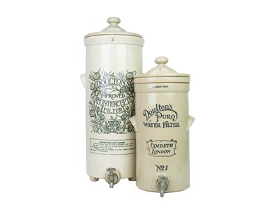 Lot 779 - A late 19th century Doulton Lambeth water filter with lid.