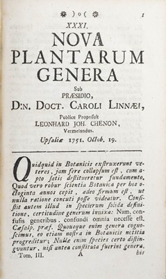 Lot 5 - (Carl Linnaeus) Caroli Linnaei or Caroli a Linne