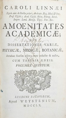 Lot 5 - (Carl Linnaeus) Caroli Linnaei or Caroli a Linne