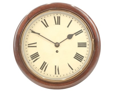 Lot 886 - A late Victorian mahogany circular fusee wall clock.